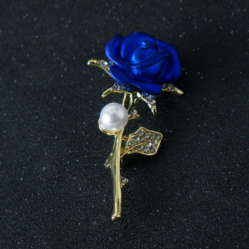 Flower Rose Trendy Jewelry Pin Accessory With Alloy Material For Formal Attire