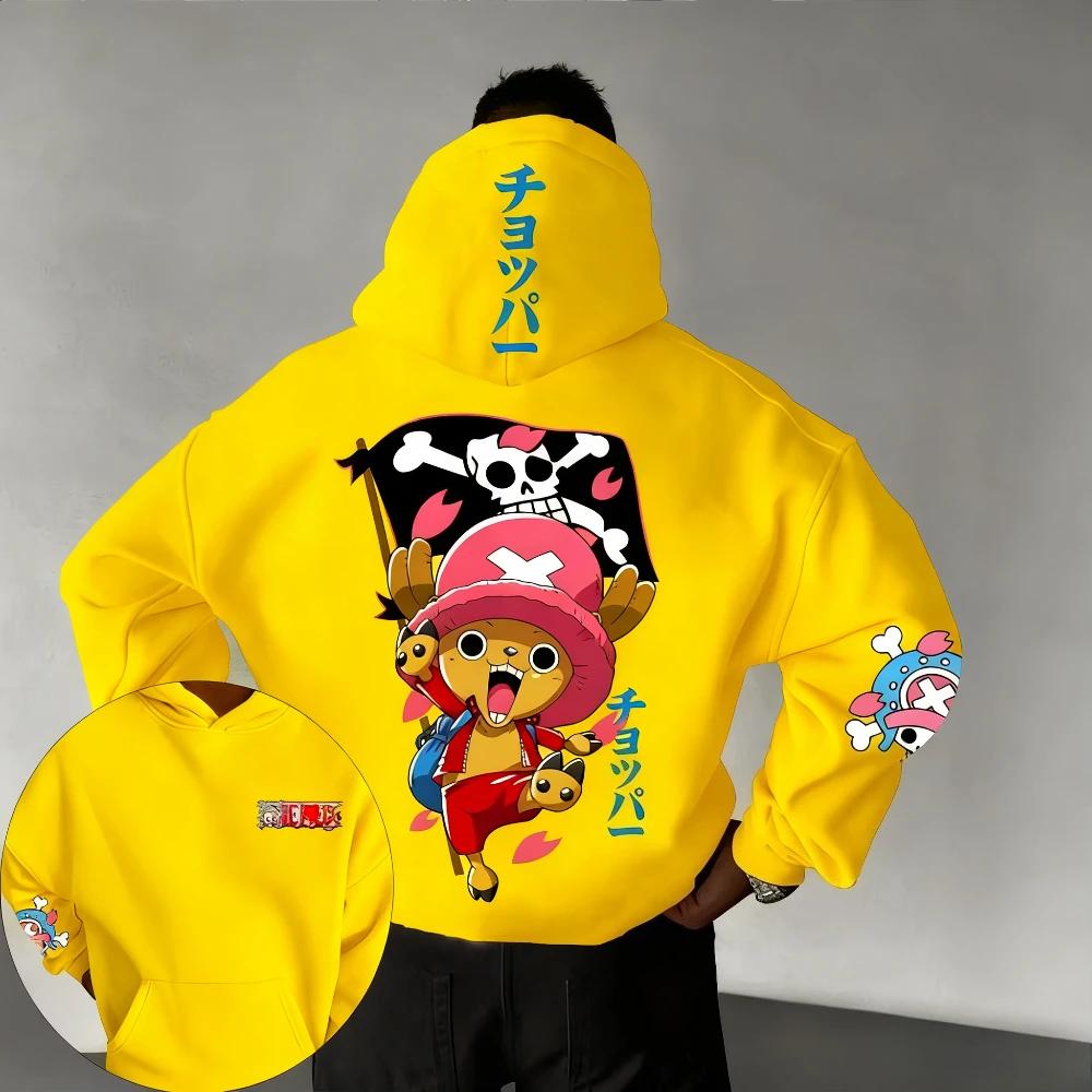 Pirschgeweih Herren Hoodie Vorderseite Mini Anime Emblem Druck, Rückseite Lebendiges Cartoon-Hirsch Piratenkunst, Ärmelseite Symbol Pullover Für Coole Urbane Lässige Szenarien S rot