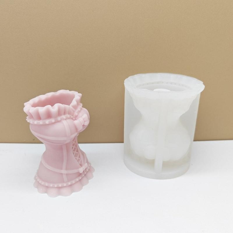 3D Wedding Dress Silicone Mold  Flowerpot Vase Resin Molds Exploy Casting Mould Concrete Gypsum Ornaments Home Decor