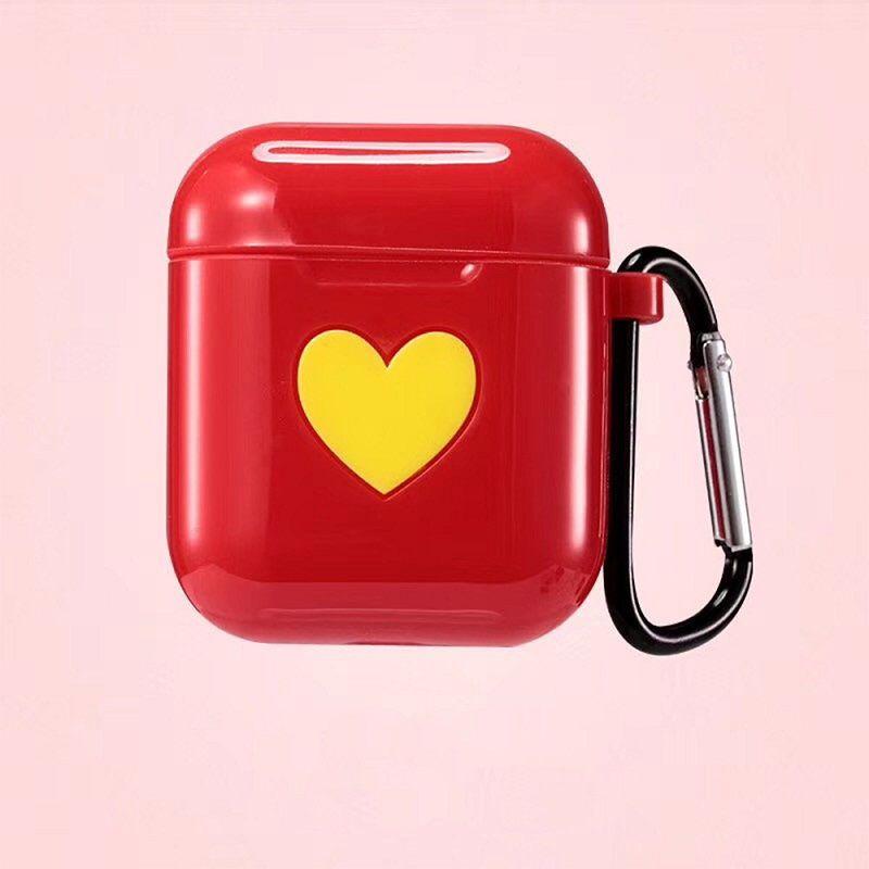 Love Heart Protective Bag Cover For Airpods Made Of Soft Skin-friendly Silicone