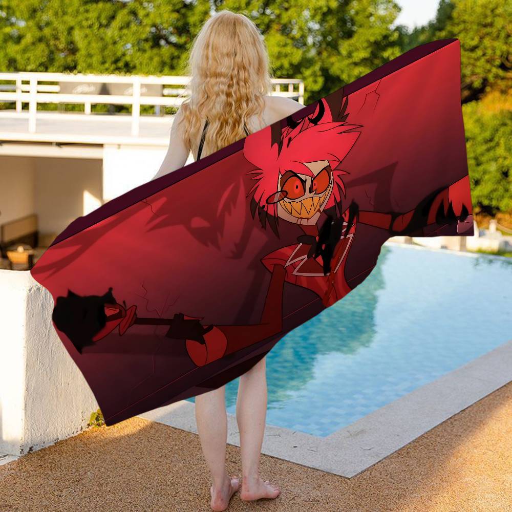 Popolare Anime H-Hotel H-Hazbin Alastor Asciugamano da Spiaggia in Microfibra Assorbente Asciugatura Rapida Morbido Yoga Nuoto Resort Montagna Asciugamano
