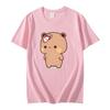 Couple Bubu Is Throwing Flip-flops At Dudu T-shirt Funny Valentines Day Clothes Cute Panda Bear Bubu Dudu Tops Y2k Cotton Tshirt