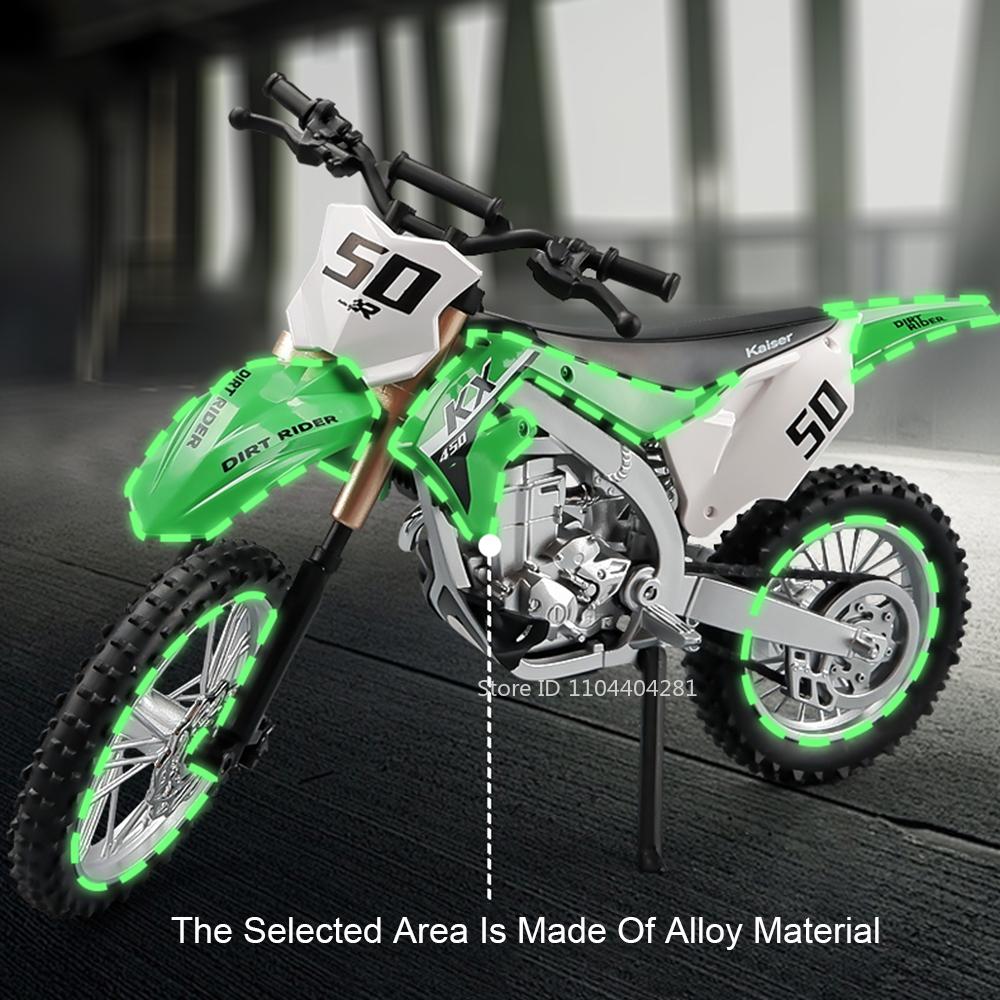 1:12 Kawasaki Kx450 Nijia Zx-6r Motorcycle Model Toy Diecast Alloy Car Front Wheel Steering Shock Absorption Decorative Boy Gift