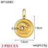 3PCS/LOT CARLIDANA Evil Eye Charms, Gold Plated Stainless Steel Zircon Pendants for DIY Jewelry Making