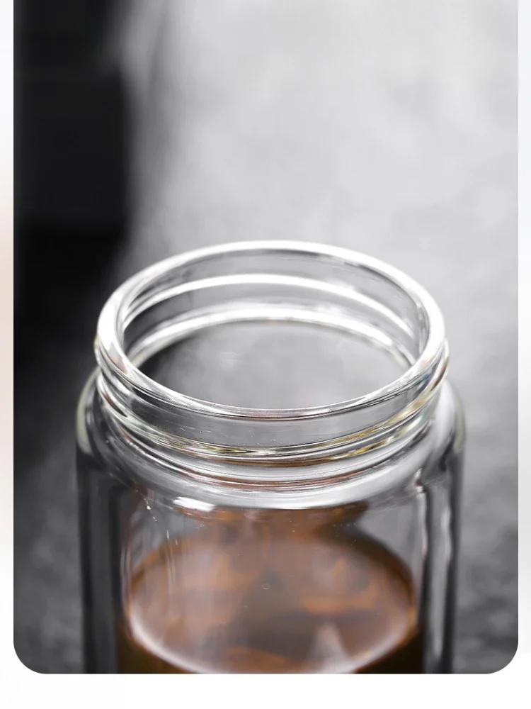 320ml Double Wall Glass Water Bottle High Borosilicate Glass Cup with Tea Filter Transparent Heat-resistant Glass Insulated Cup