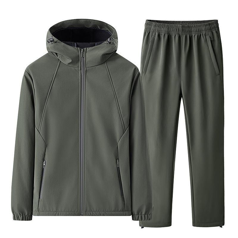 Men's Autumn Hooded Windproof Jacket - Plus Velvet, Thickened, Waterproof, Casual & Mountaineering.