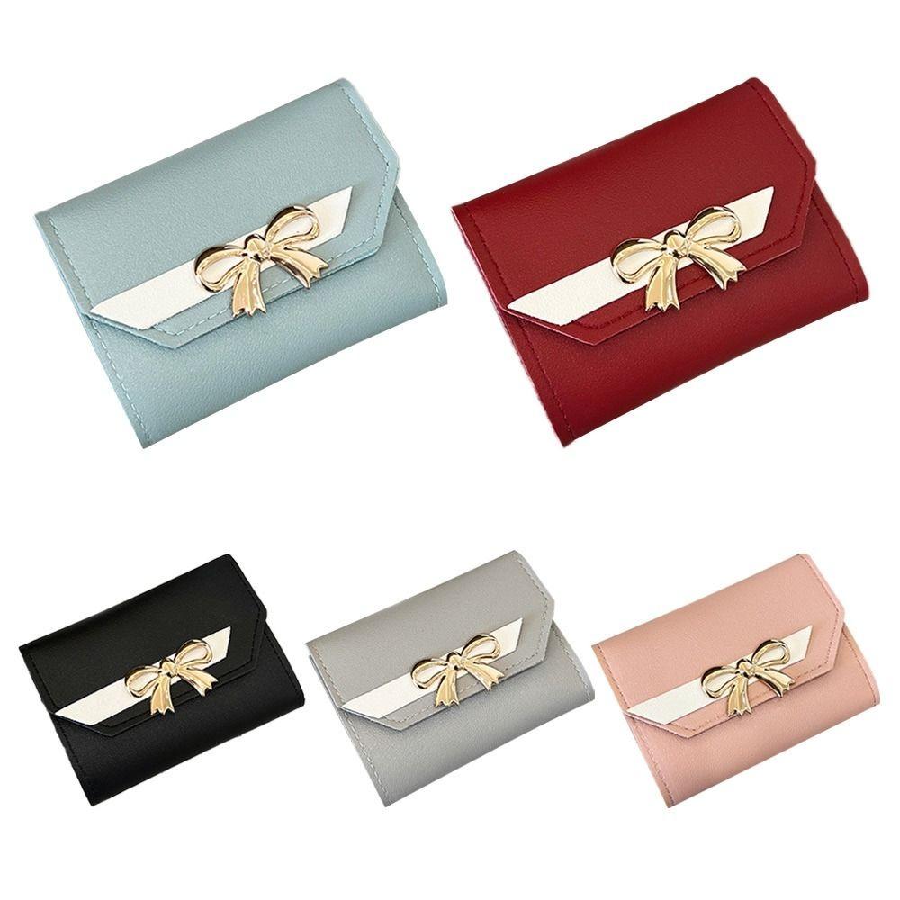 Fashion PU Leather Women Wallet Foldable Small Short Coin Purses Card Holder Ladies