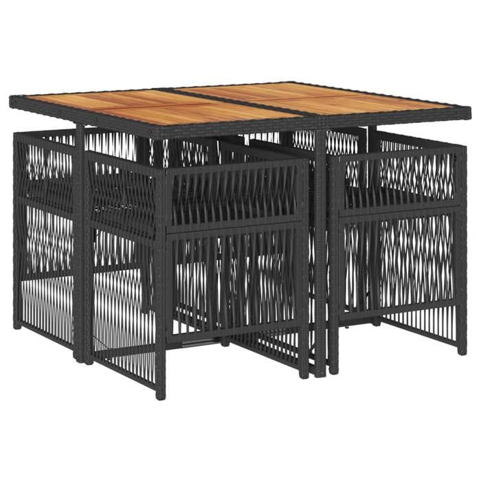 VidaXL Ensemble à Manger de Jardin avec Coussins 5 pcs, Table et Chaises à Dossier Rabattable, Meubles d'Extérieur Patio 3210903