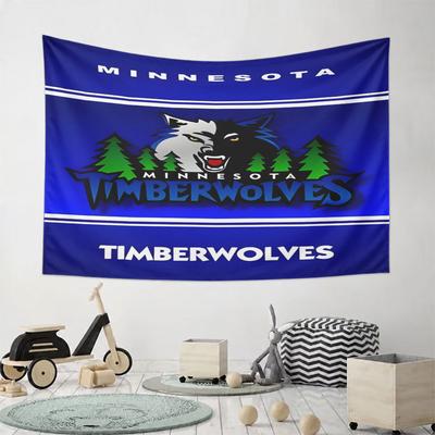 Minnesota Timberwolves Logo Design Pattern Wall Hanging Tapestry Decorative Tapestry Home Decor for Bedroom and Living Room