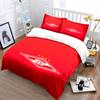 Red Diamond Logo with Stars and Soccer Ball Print Bedding Set Duvet Cover Pillowcases (1* Duvet Cover 2* Pillowcases Do Not Include Comforter)