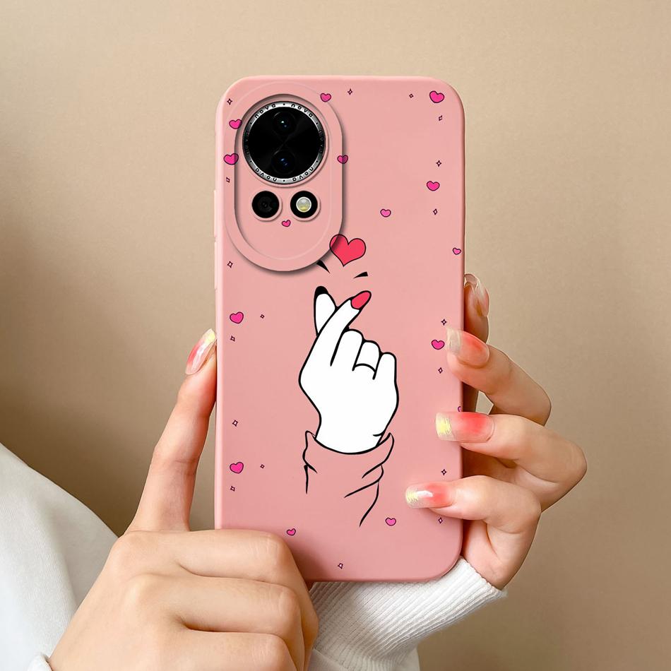 For Huawei Nova 12 Pro Ultra Phone Case Love Heart Liquid Silicone Camera Protection Back Cover For Huawei Nova12 12Pro 12Ultra