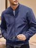 Men's Suede Zip Jacket - Casual Retro Long Sleeve Cardigan Coat