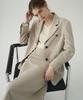 Drawfit Women Wool Cotton Double Welt Single Blazer [Ash Cream]