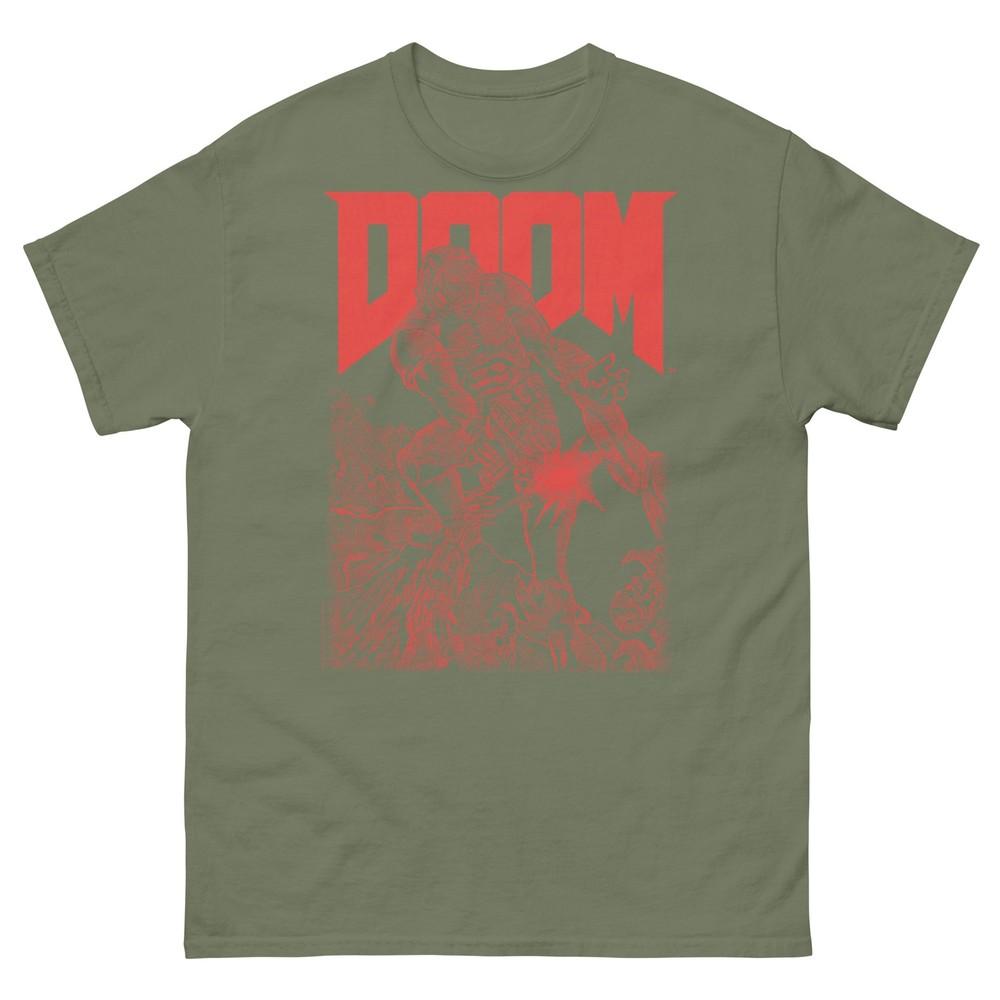 Doom Red Sketched Cover Art Retro Video Game TShirt