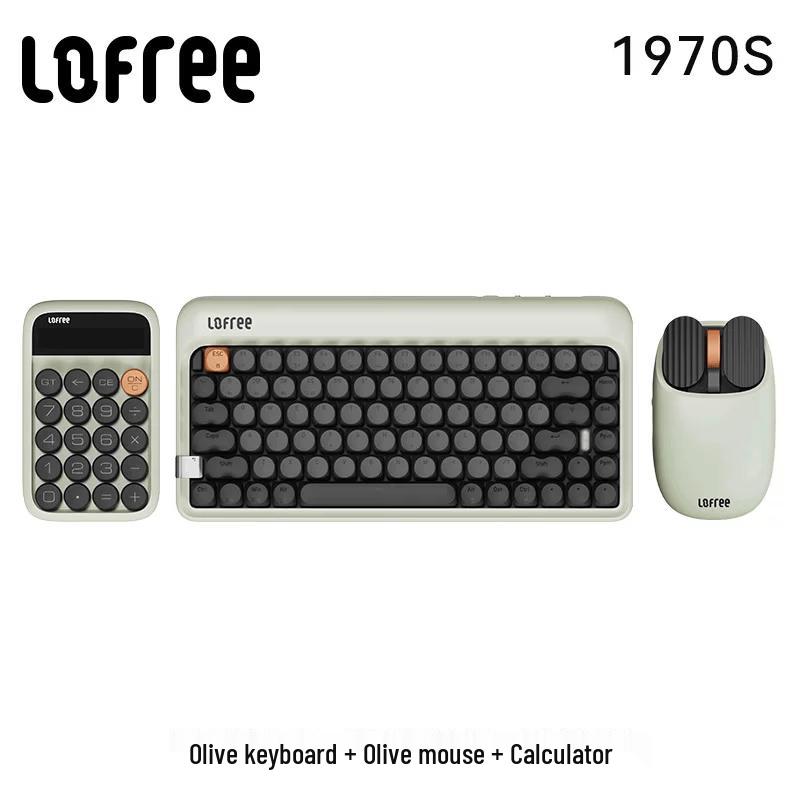 Lofree 1970S Oliwkowozielony Zestaw Klawiatury i Myszki