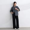 Elva' Island Vintage Grey-Blue Long Sleeve Shirt