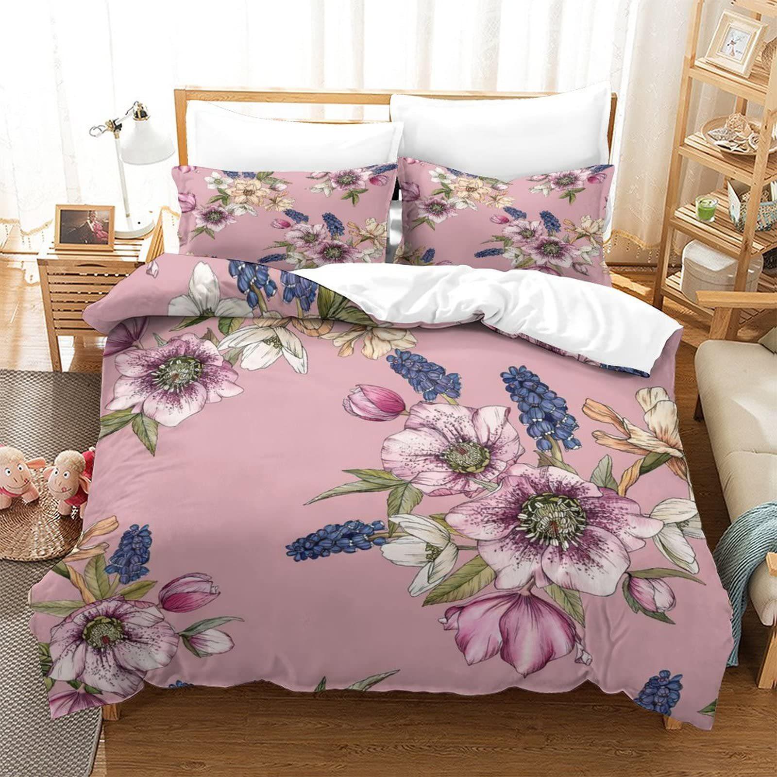 

Акварельный Цветок Ретро Постельное Белье Трехпредметный Пододеяльник EU single 135*200