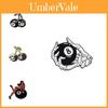 Unique Black 8 Ball Sports Metal Badge Creative Cherry Skull Cartoon Brooch Pin For Fashionable Wear