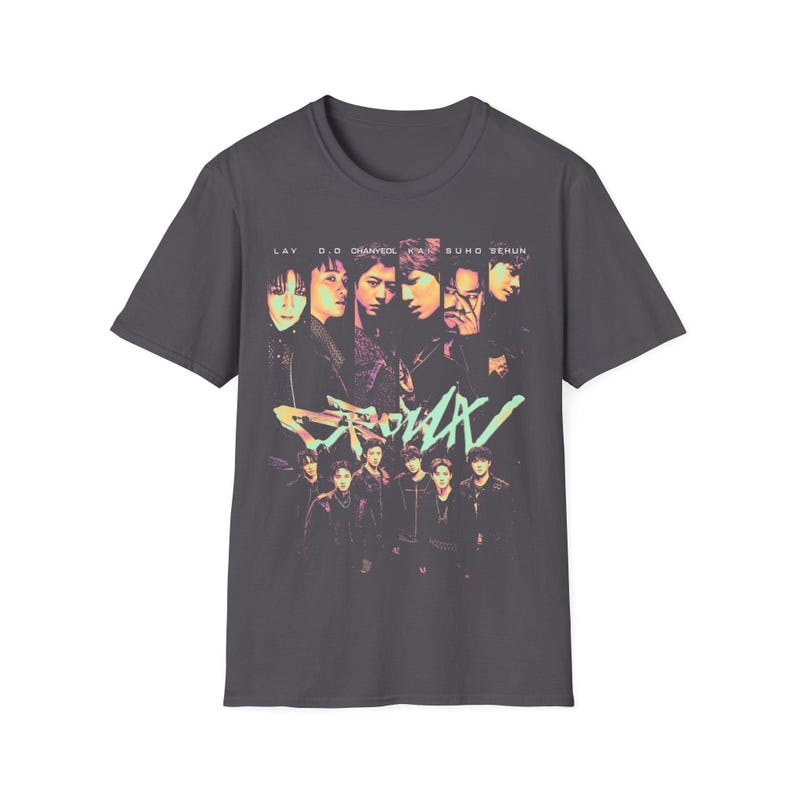 

EXO K-Pop Top Boy Group REVERXE Broken Mirror Group Portrait Graphic Oversized Streetwear Fan Merch T-Shirt Top for EXO-L XXXL