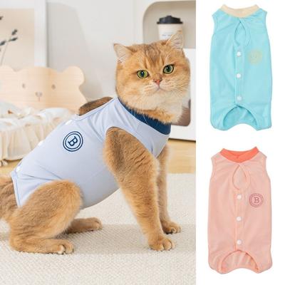 Breathable Cat Recovery Suit Thin Cat Weaning Suit Cute Cat Sterilization Clothes  Post-Surgery