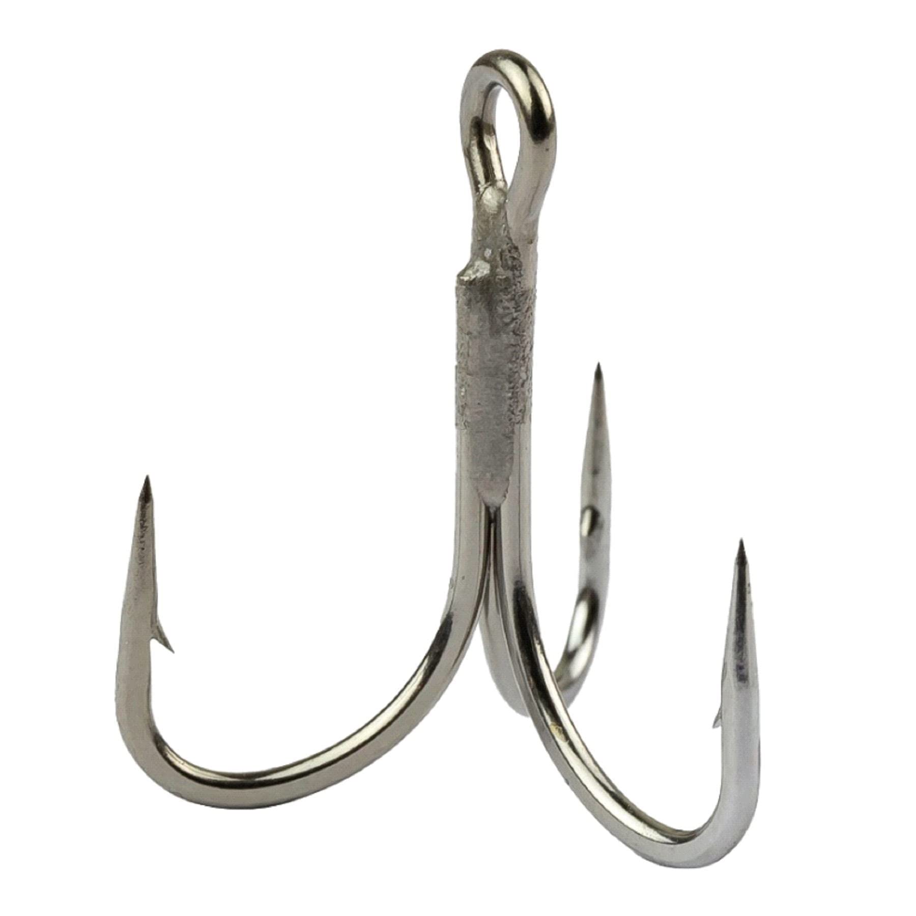 

Mustad Jaw Lock Inline Treble Hook 3X Strong JL73NP #4 #4 серебряный