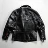 May Kaji horse leather jacket men's lapel oblique zipper leather jacket