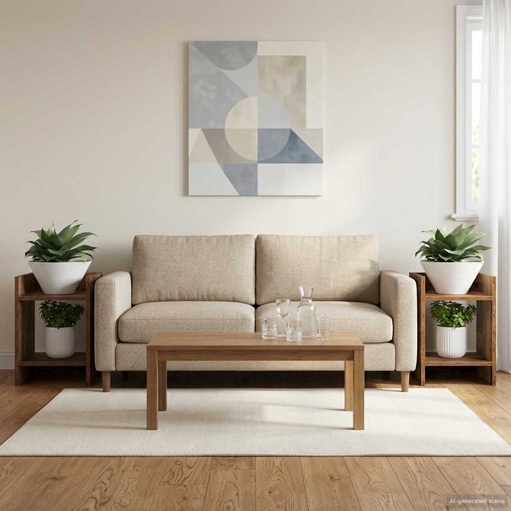 Plant Stand 2 Pcs Reclaimed Wood Look 30 X 30 X 40 Cm Engineered Wood