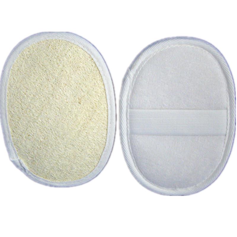 Oval Loofah Exfoliating Pad: Bath & Face Cleansing Scrubber for Hotel Rooms