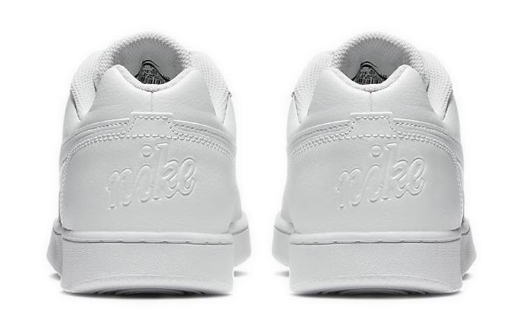 Nike EBERNON Low Genuine Leather Comfortable Coverage Slip Resistant Low Top Skateboard Shoes Women's Pure White AQ1779-100