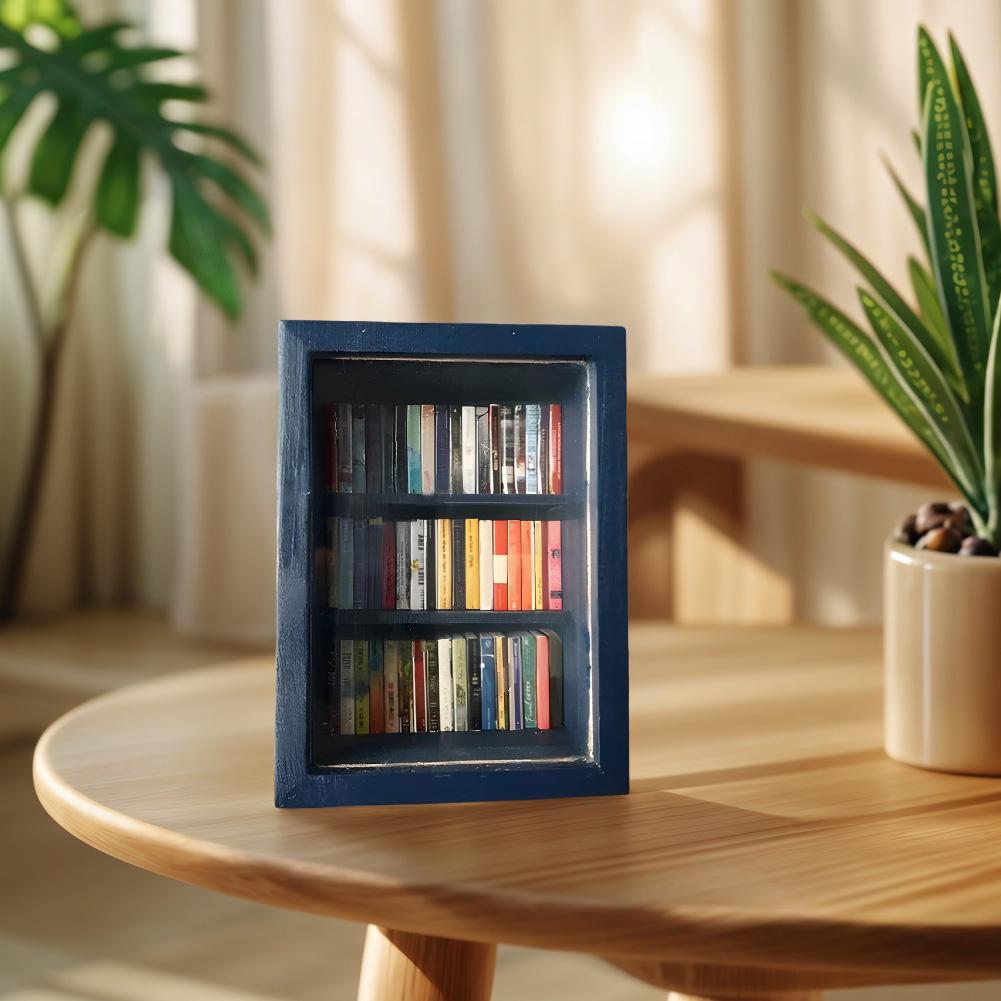 Libreria Tascabile per l'Ansia con 60 Libri in Miniatura per Alleviare lo Stress e Decorazione Decorativa per Biblioteca Domestica o Ufficio