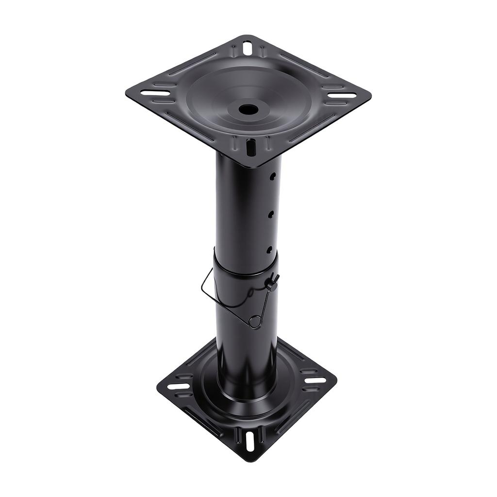 Boat Seat Pedestal Adjustable Height 11.7 to 17.7in Black Powder Coating Universal Fixed Pedestal Base for Yacht Pontoon