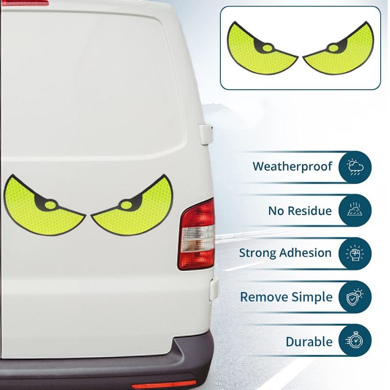 Naklejka odblaskowa na samochód Bezpieczeństwo w nocy Jazda samochodem Mały diabełek Potwór Oko Odblask Samochód Zarysowanie Stylizacja Modyfikacja Akcesoria
