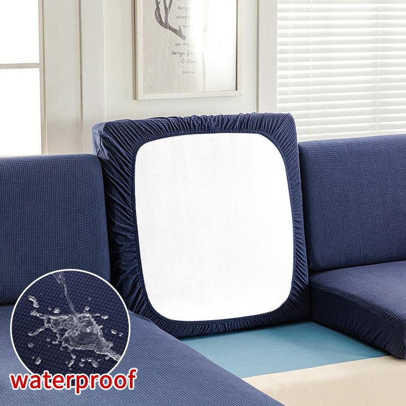 Waterproof Thicken Fabric Seat Cushion Cover Elastic Jacquard Sofa Cover For Living Room Corner L-Shape Furniture Sofa Slipcover
