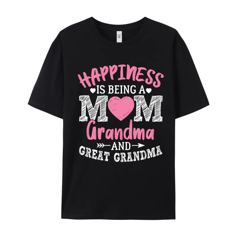 Family Female Tshirts Oneck Short Sleeve 100 Cotton Fabric Happiness Is Being A Mom Tops Tees Graphic Tops T Shirt