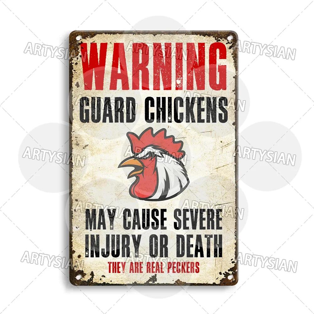 Farmhouse Funny Animal Sign Farm Property Protection Plaque Bear Warning Snake Hamster Guinea Pig Chicken Cat Rooster Goose Goat