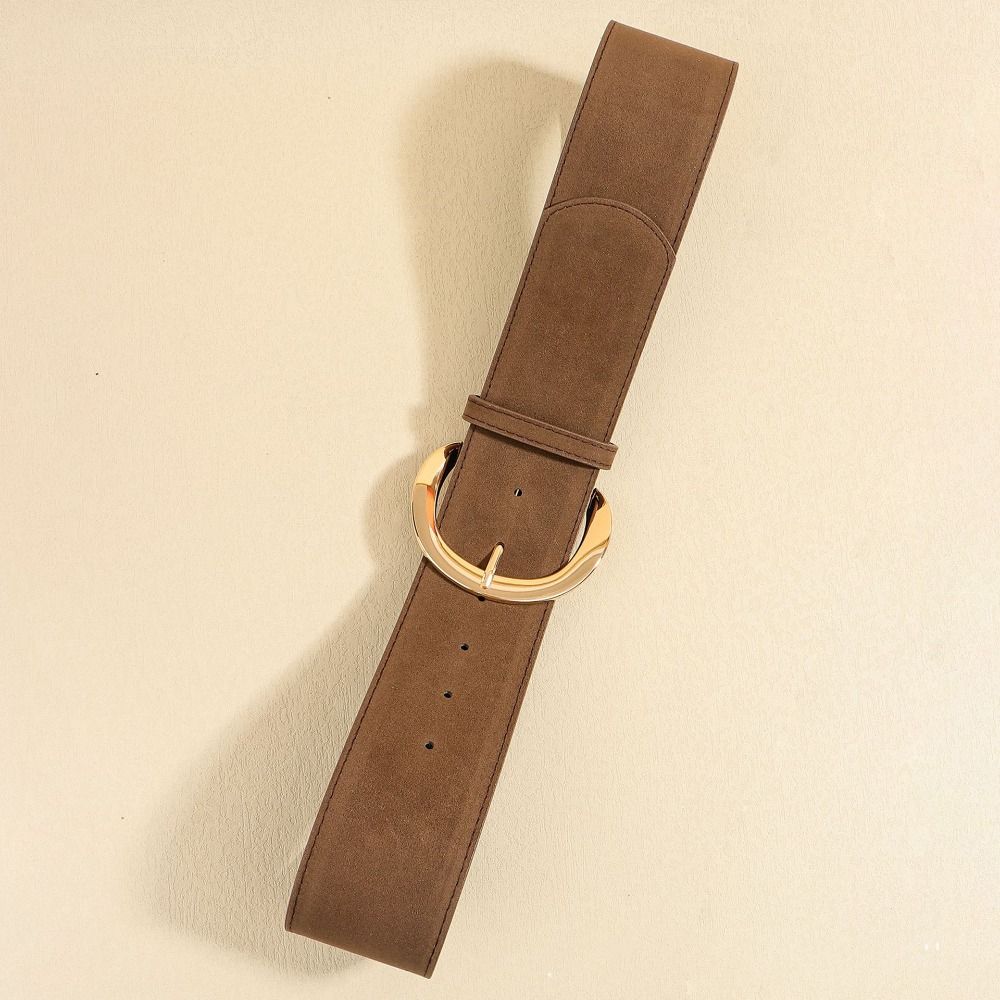 Rivet Leather Waistband Metal Buckle Western Cowboy Belt Retro Women Wide Belt  Men