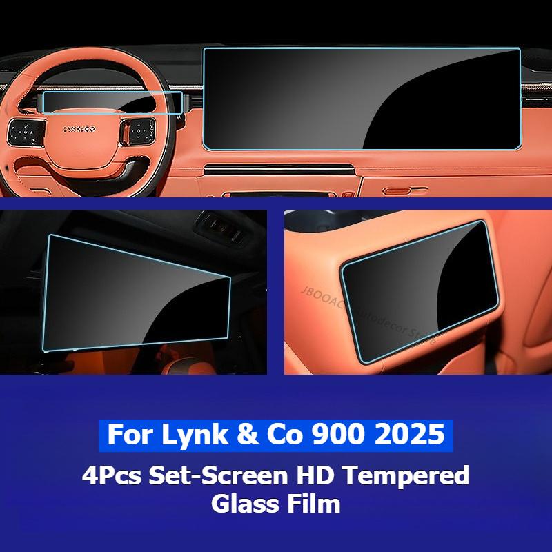 For Lynk & Co 900 2025 Navigation Instrument Tempered Glass Protector Film Rear Seat Screen Interior Stickers Car Accessories
