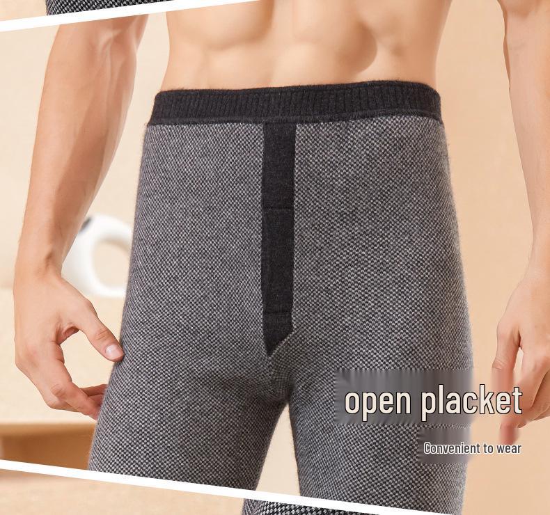 Unisex High-Waisted Wool Blend Pants - Thick, Heat-Generating, Slim-Fit Inner Layer for Warmth