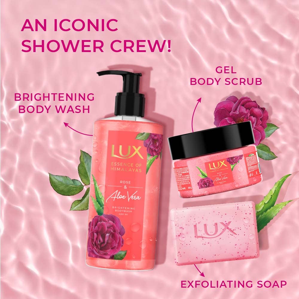 Lux Essence Of Himalayas Rose & Aloe Vera Exfoliating Soap Bar 5 X 125 G For Radiant Skin Gentle Natural Cleanse And Mild Exfoliation Paraben Free