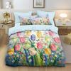 3pcs Spring Colored Floral Print Coreless Duvet Cover Set, Multi Size Bedroom Bedding Decoration, Machine Washable