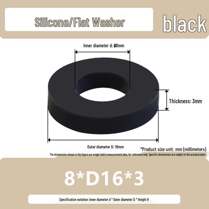 Shock-Absorbing Silicone Washer Pad Gasket – Soft Rubber Flat Sealing for M4, M5, M6, M8, M10.