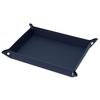 East Leaf Leather Tray, Tabletop Accessory Tray, PU Leather, Multi-Purpose, Stylish, Perfect for Entryway, Key Holder, Desk Organization (Navy)
