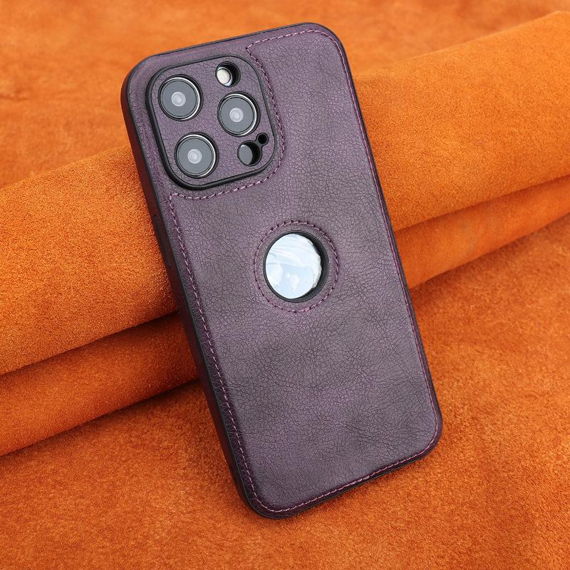 Suitable for Apple 15promax Phone Case Leather IPhone13 Full Cover 14/11 Missing Label 12 Business Leather Case