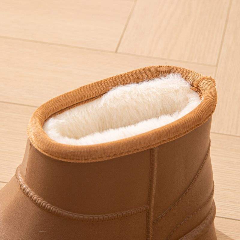 Fleece snow boots waterproof rain boots non-slip warm student Korean version boots EVA integrated shoes kitchen rain boots jacket