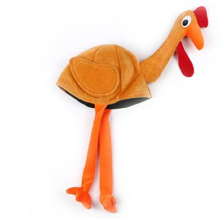 Christmas Funny Hat Plush Turkey Shape Hat Fun Crazy Hat Thanksgiving Supplies