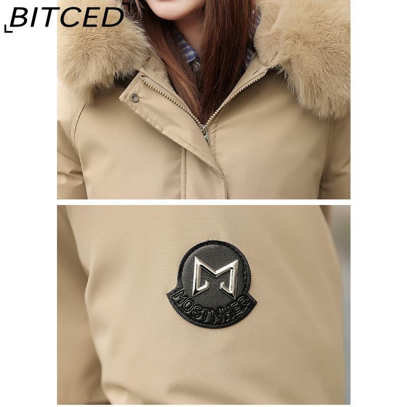 BITCED Women's Winter Slimming Down Jacket with Fashionable Fleece Lining and Thick Fur Trim