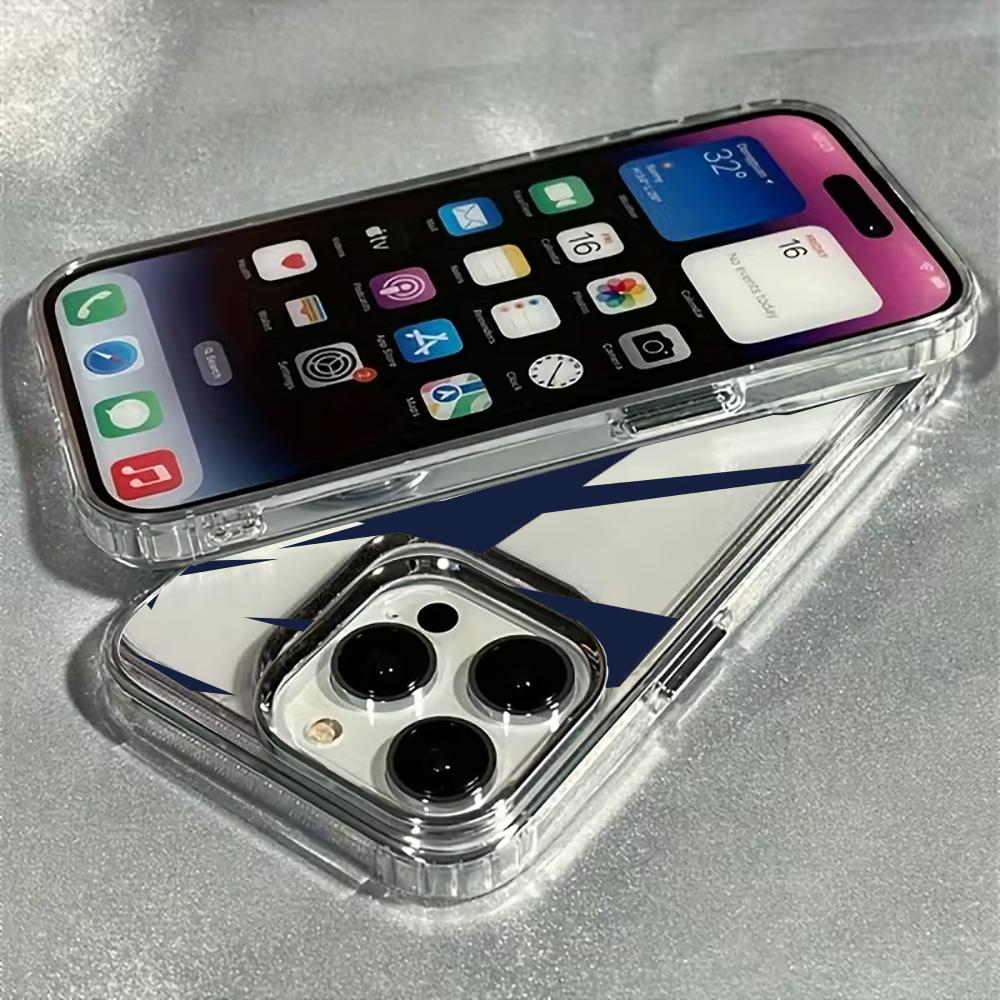 Blue five pointed star pattern phone case suitable for iPhone17 16 15 14 13 12 11Pro/Max/Plus anti drop and shockproof backcover