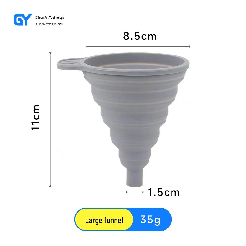 Food-Grade Silicone Folding Funnel - Large, Multipurpose, Portable Oil & Wine Funnel for Easy Pouring