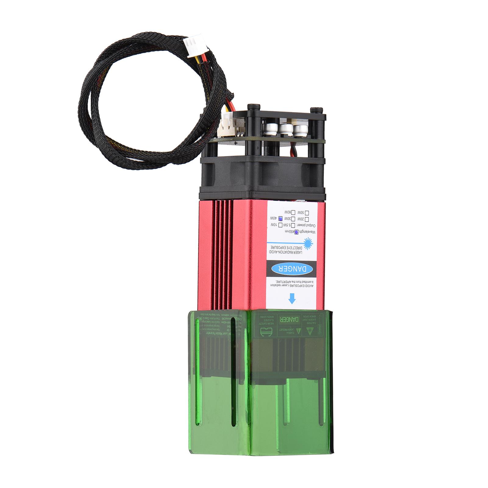 

450 нм 40 Вт лазерний модуль із захисною кришкою, фіксованою фокусною відстанню, головка для лазерного гравірування, висока швидкість вина червоного кольору