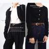 Women's Black Genuine Leather Fashion Belt with Decorative Buckle for Jeans and Trousers 2025.